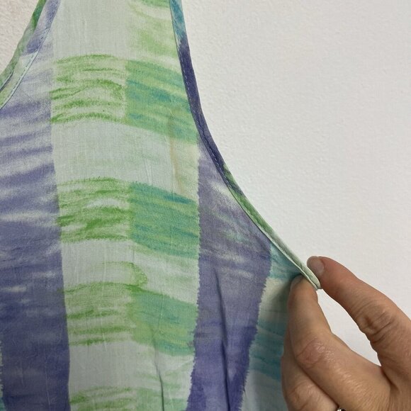 Jams World Blue Check Maxi Midi Summer Dress Womens Multicolor Sz S - Picture 9 of 12